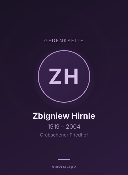 Gedenkportrait von Zbigniew Hirnle