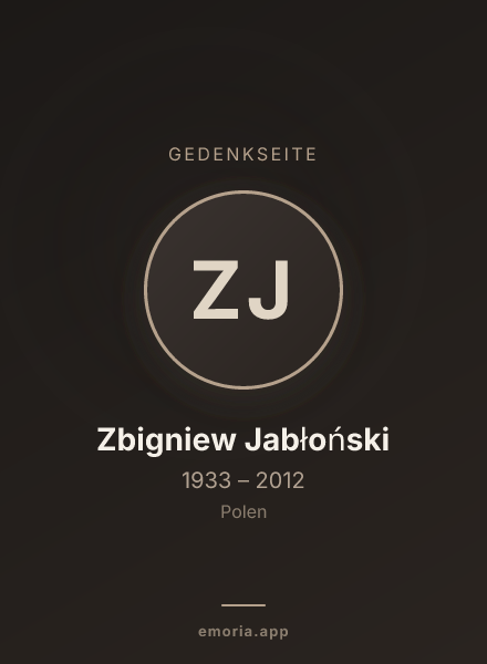 Gedenkportrait von Zbigniew Jabłoński