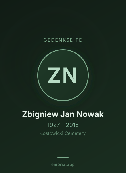 Gedenkportrait von Zbigniew Jan Nowak