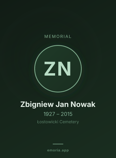 Memorial portrait of Zbigniew Jan Nowak