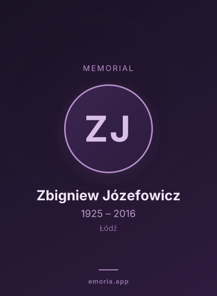 Memorial portrait of Zbigniew Józefowicz