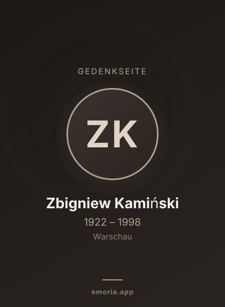 Gedenkportrait von Zbigniew Kamiński