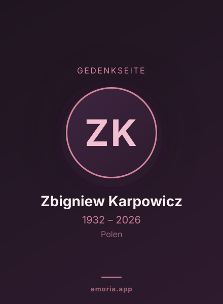Gedenkportrait von Zbigniew Karpowicz