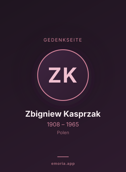 Gedenkportrait von Zbigniew Kasprzak