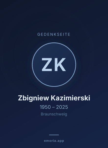 Gedenkportrait von Zbigniew Kazimierski