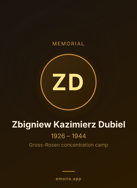Memorial portrait of Zbigniew Kazimierz Dubiel