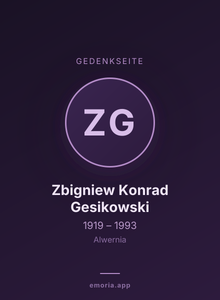 Gedenkportrait von Zbigniew Konrad Gesikowski