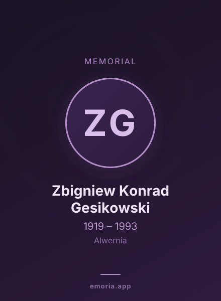 Memorial portrait of Zbigniew Konrad Gesikowski