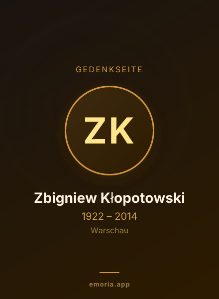 Gedenkportrait von Zbigniew Kłopotowski