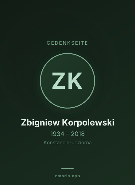 Gedenkportrait von Zbigniew Korpolewski
