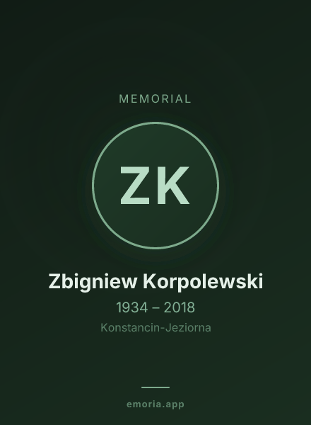 Memorial portrait of Zbigniew Korpolewski