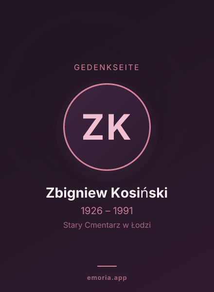Gedenkportrait von Zbigniew Kosiński