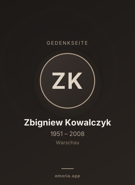 Gedenkportrait von Zbigniew Kowalczyk