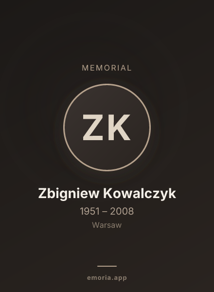 Memorial portrait of Zbigniew Kowalczyk