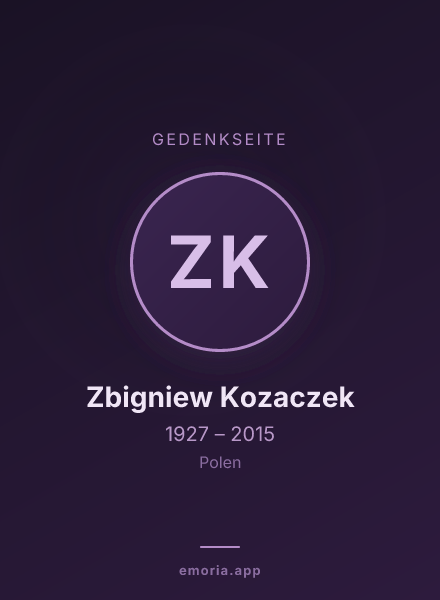 Gedenkportrait von Zbigniew Kozaczek