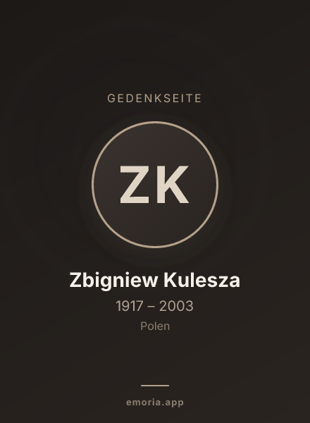 Gedenkportrait von Zbigniew Kulesza