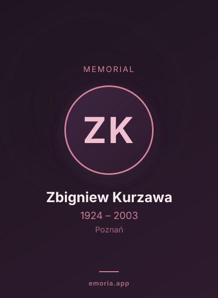 Memorial portrait of Zbigniew Kurzawa