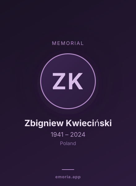 Memorial portrait of Zbigniew Kwieciński