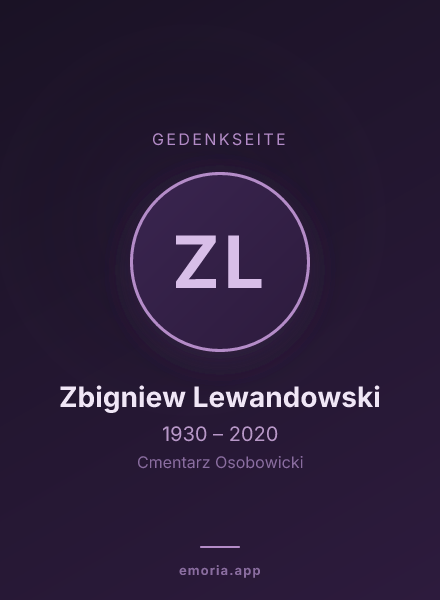 Gedenkportrait von Zbigniew Lewandowski