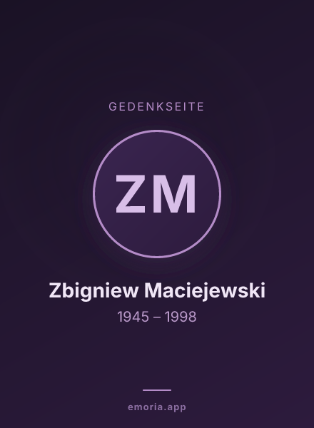 Gedenkportrait von Zbigniew Maciejewski