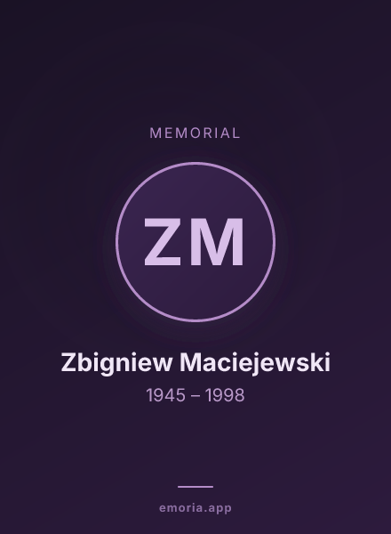 Memorial portrait of Zbigniew Maciejewski