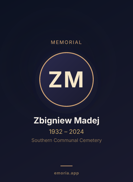 Memorial portrait of Zbigniew Madej