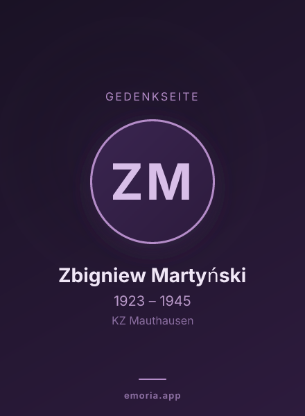 Gedenkportrait von Zbigniew Martyński