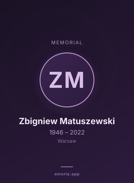 Memorial portrait of Zbigniew Matuszewski