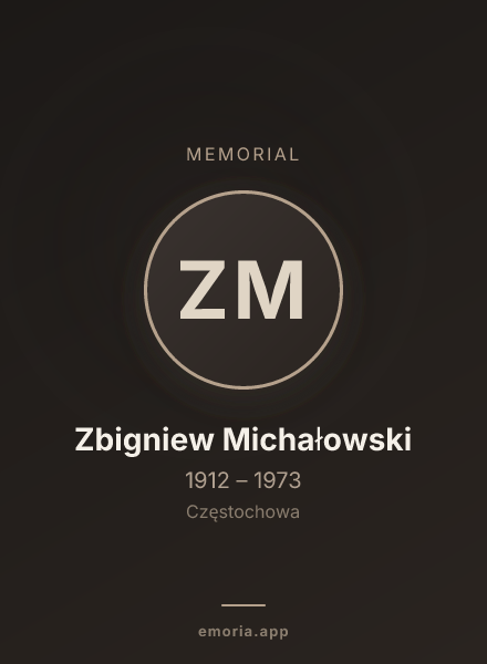Memorial portrait of Zbigniew Michałowski