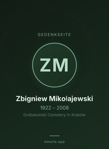Gedenkportrait von Zbigniew Mikołajewski