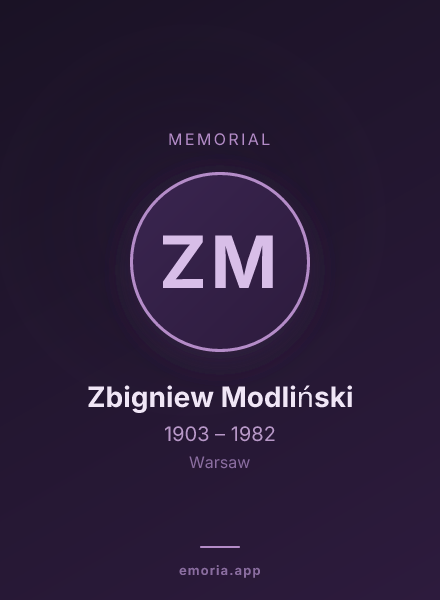 Memorial portrait of Zbigniew Modliński