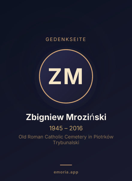 Gedenkportrait von Zbigniew Mroziński