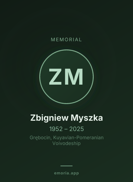 Memorial portrait of Zbigniew Myszka