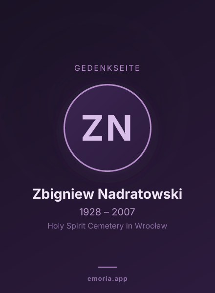 Gedenkportrait von Zbigniew Nadratowski