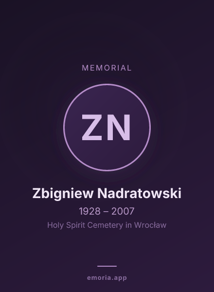 Memorial portrait of Zbigniew Nadratowski