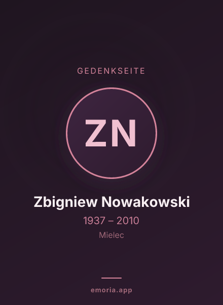 Gedenkportrait von Zbigniew Nowakowski