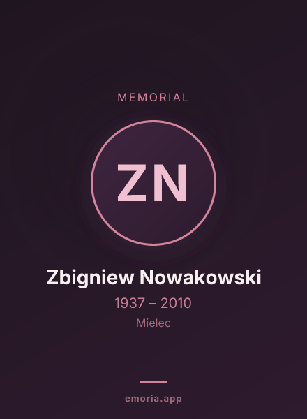 Memorial portrait of Zbigniew Nowakowski