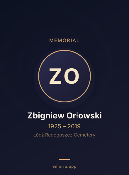 Memorial portrait of Zbigniew Orłowski