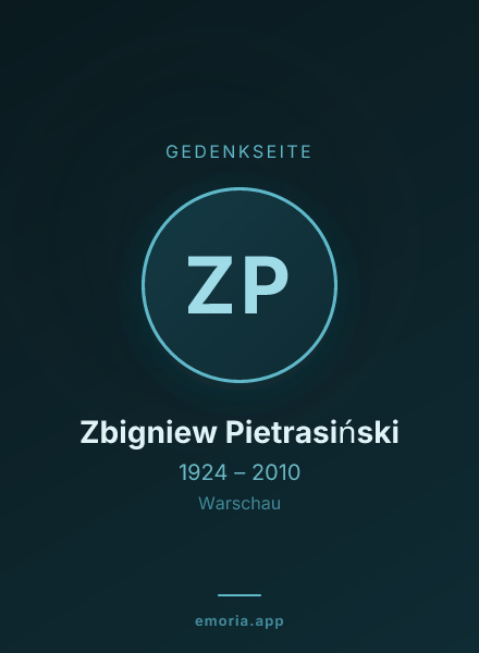 Gedenkportrait von Zbigniew Pietrasiński