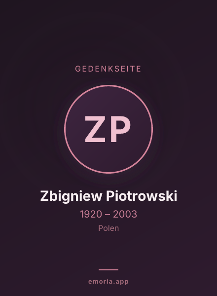 Gedenkportrait von Zbigniew Piotrowski