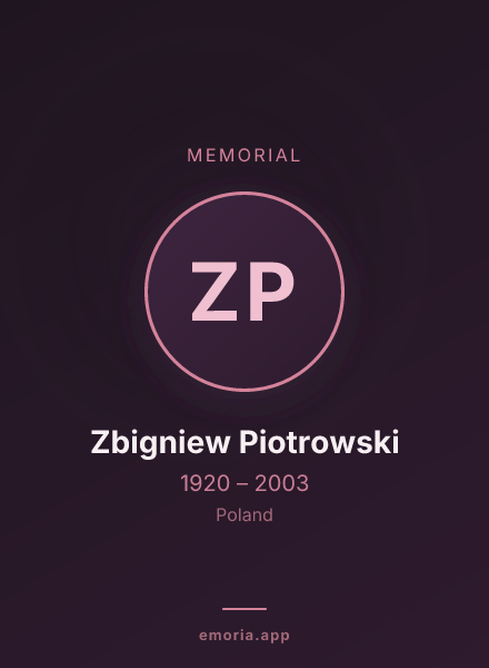 Memorial portrait of Zbigniew Piotrowski