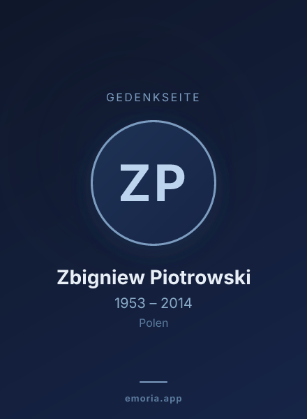 Gedenkportrait von Zbigniew Piotrowski