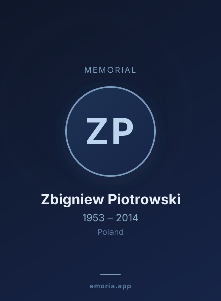 Memorial portrait of Zbigniew Piotrowski