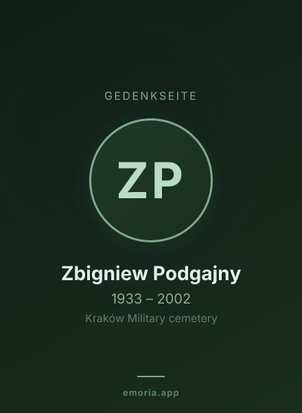 Gedenkportrait von Zbigniew Podgajny