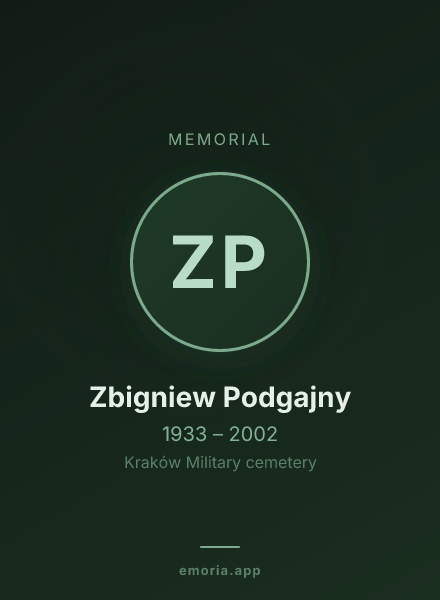 Memorial portrait of Zbigniew Podgajny