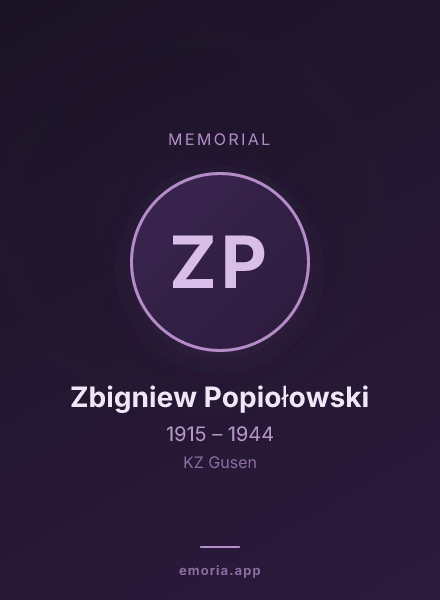 Memorial portrait of Zbigniew Popiołowski