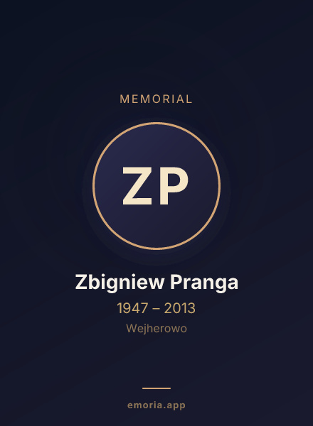 Memorial portrait of Zbigniew Pranga