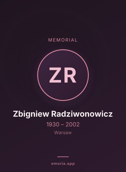 Memorial portrait of Zbigniew Radziwonowicz