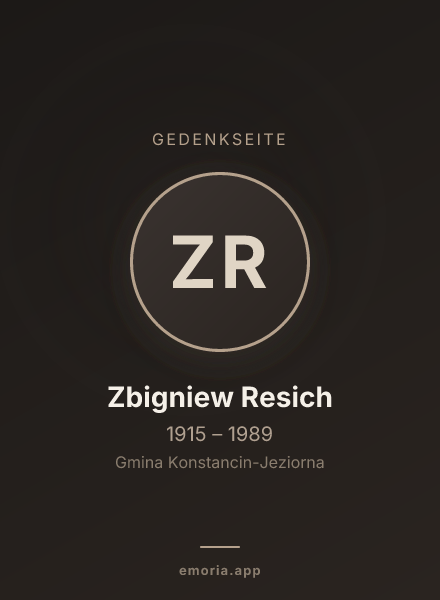 Gedenkportrait von Zbigniew Resich
