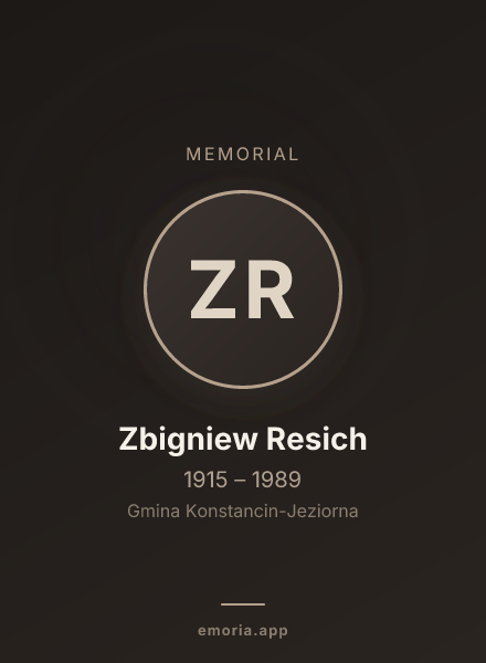 Memorial portrait of Zbigniew Resich